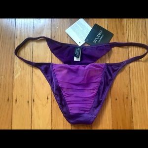 NWT - La Perla Studio Purple Thong - Large